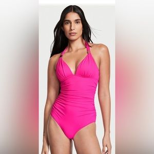 Victoria’s Secret ruched one piece swimsuit in Coral